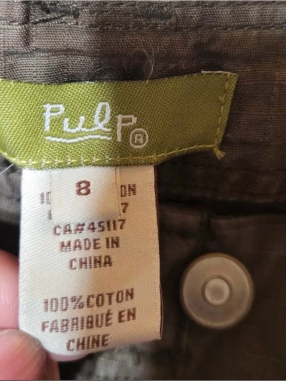 Pulp Women’s Olive Tie-Waist Cargo Pants 8/M - Picture 8 of 8